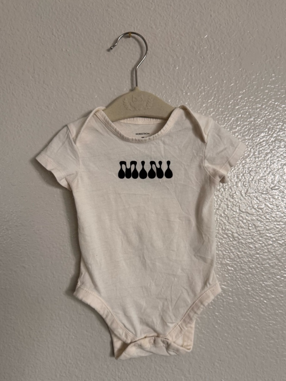 Nordstrom Cream Baby One-Piece Bodysuit with Black Graphic